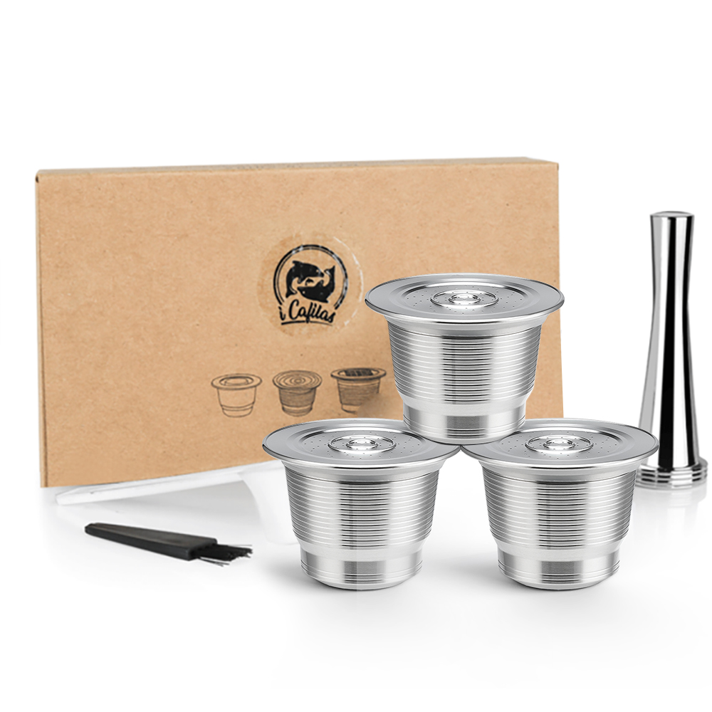 Coffee Equipment Wdt - ネスプレッソ再利用可能なコーヒーカプセルステンレス鋼詰め替えフィルターエスプレッソカップ Inissia & Pixie コーヒーメーカーに適合