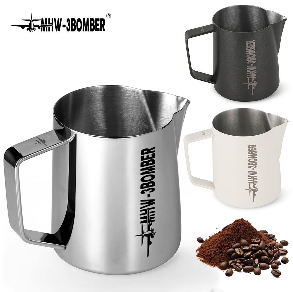 Milk Steaming Pitcher - Mhw-ミルク泡立てピッチャー蒸し器カップ、ミルクフォームジャグ、大容量、蒸しラテ道具、コーヒーアクセサリー、400 700ml