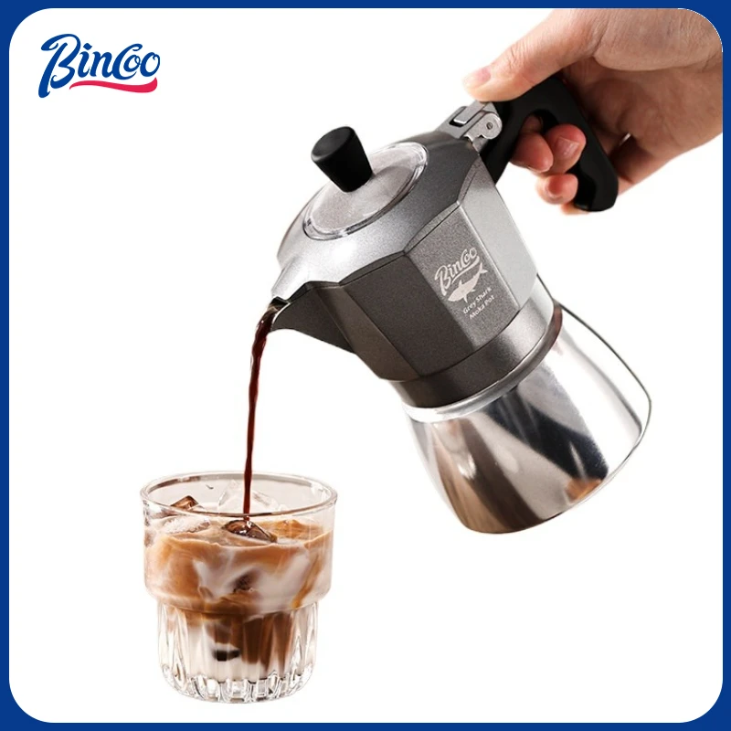Coffee Equipment Wdt - Bincoo 2カップ ダブルバルブ モカポット アルミ合金製コーヒーポット カフェマシン