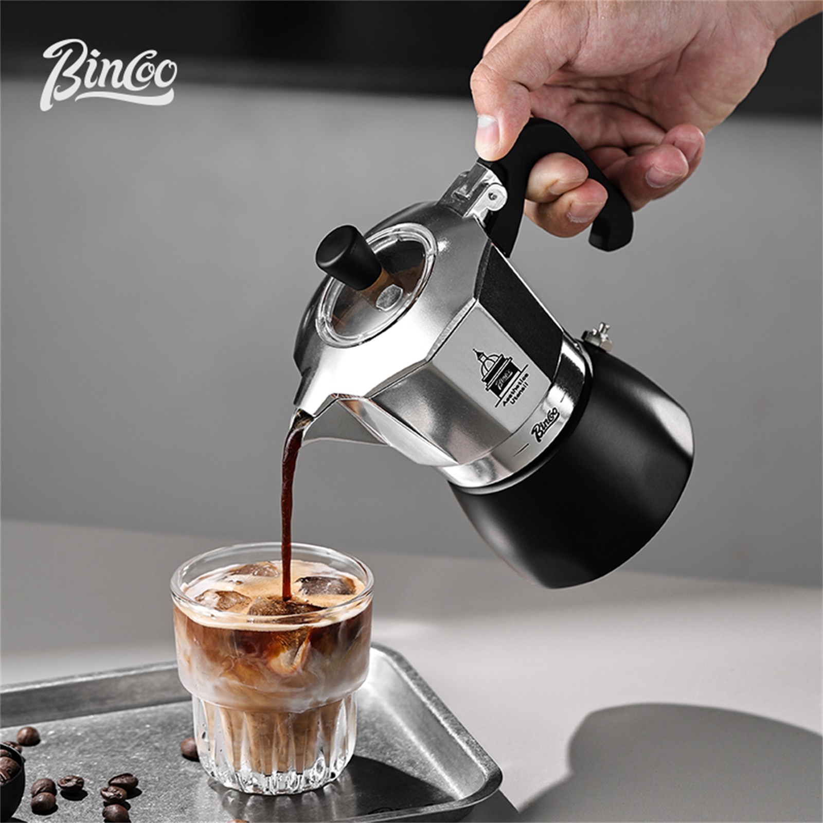 Coffee Equipment Wdt - BINCOO ダブルバルブモカポット、エスプレッソ抽出コーヒーメーカー、ポータブルホームマシンモカポット、屋外使用バリスタアクセサリー