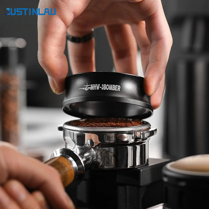 Dosing Funnel Ring - JUSTINLAU 51/54/58mm コーヒー計量漏斗 磁気式コーヒーポルタフィルター計量リング 飛散防止 コーヒー計量