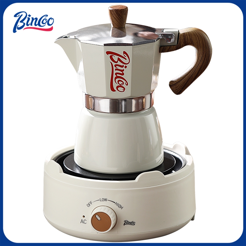Coffee Equipment Wdt - ビンクー モカポットと電気コンロのコンボ エスプレッソメーカー コンパクト設計で狭いスペースでもイタリアンスタイルの濃厚なコーヒーを淹れられる