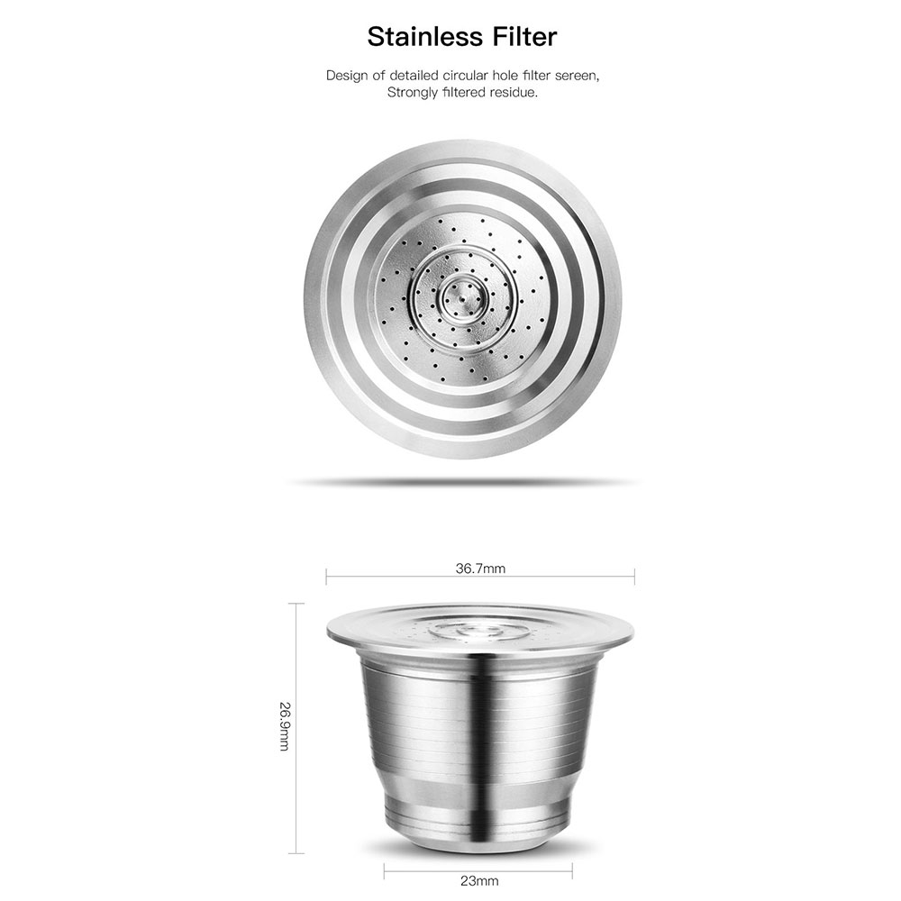 ネスプレッソ再利用可能なコーヒーカプセルステンレス鋼詰め替え - Coffee Equipment Wdt のレビューと価格
