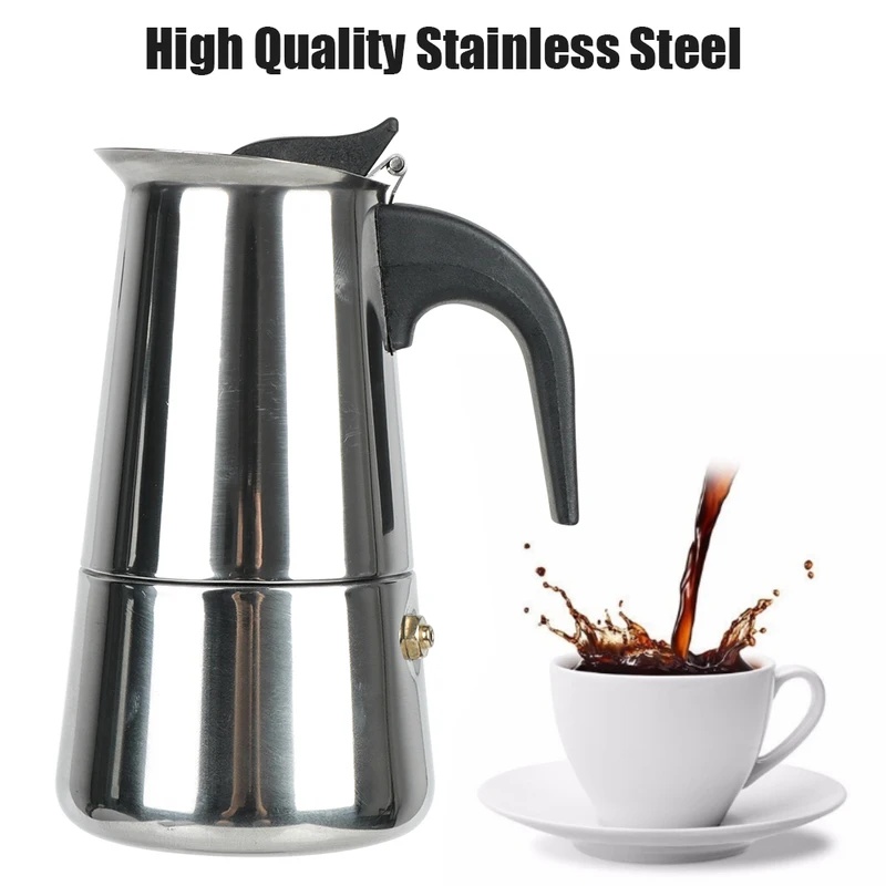 多機能ステンレス製モカポット、コンロ用エスプレッソメーカー、 - Coffee Equipment Wdt のレビューと価格
