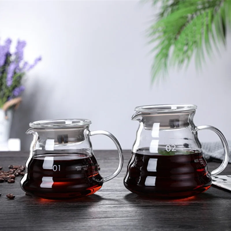 蓋付きの手作りコーヒーカラフ,透明なガラスのやかん,共有ポッ - Coffee Equipment Wdt のレビューと価格