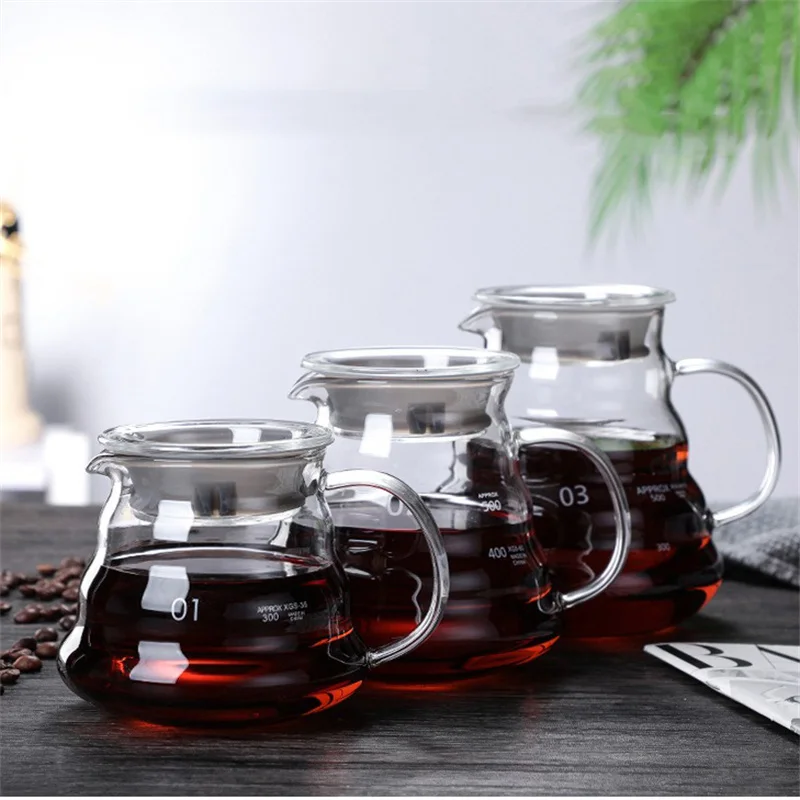 蓋付きの手作りコーヒーカラフ,透明なガラスのやかん,共有ポッ - Coffee Equipment Wdt のレビューと価格