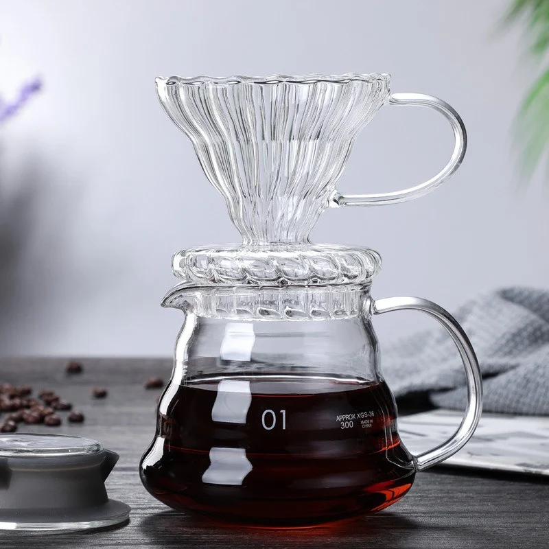 蓋付きの手作りコーヒーカラフ,透明なガラスのやかん,共有ポッ - Coffee Equipment Wdt のレビューと価格