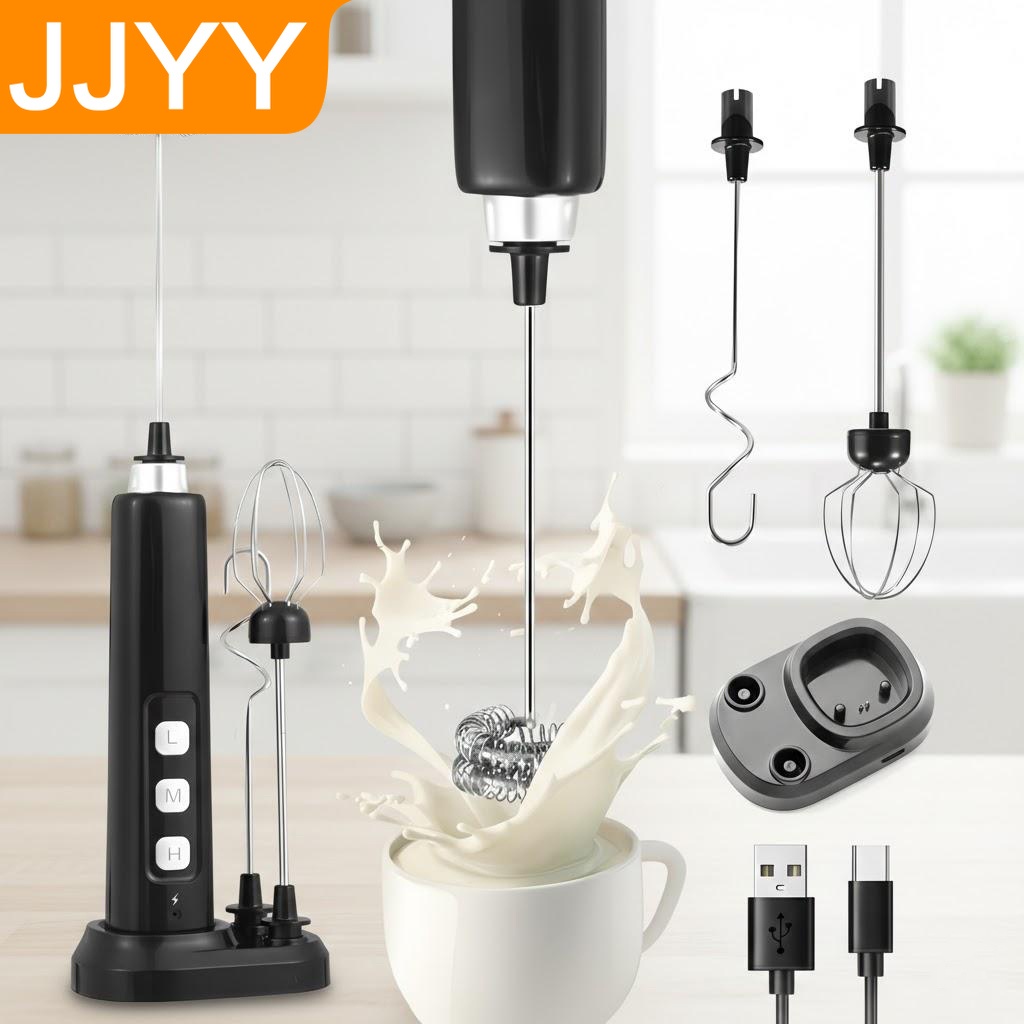 USB充電式ハンドヘルドミルクフォーマー、3段階速度調整付き - Milk Steaming Pitcher のレビューと価格